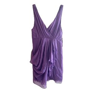 ALUCE AND OLIVIA PURPLE CHIFFON MINI DRESS NWT